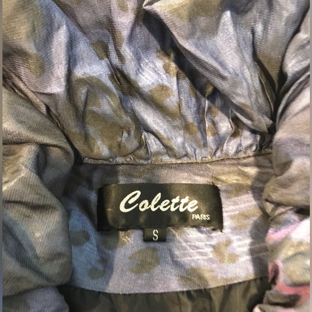 Colette Paris coat with real fur fox trim SZ S - Picture 9 of 13